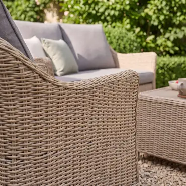 Turin 3 Seat Rattan Sofa Set - Rectangular Coffee Table