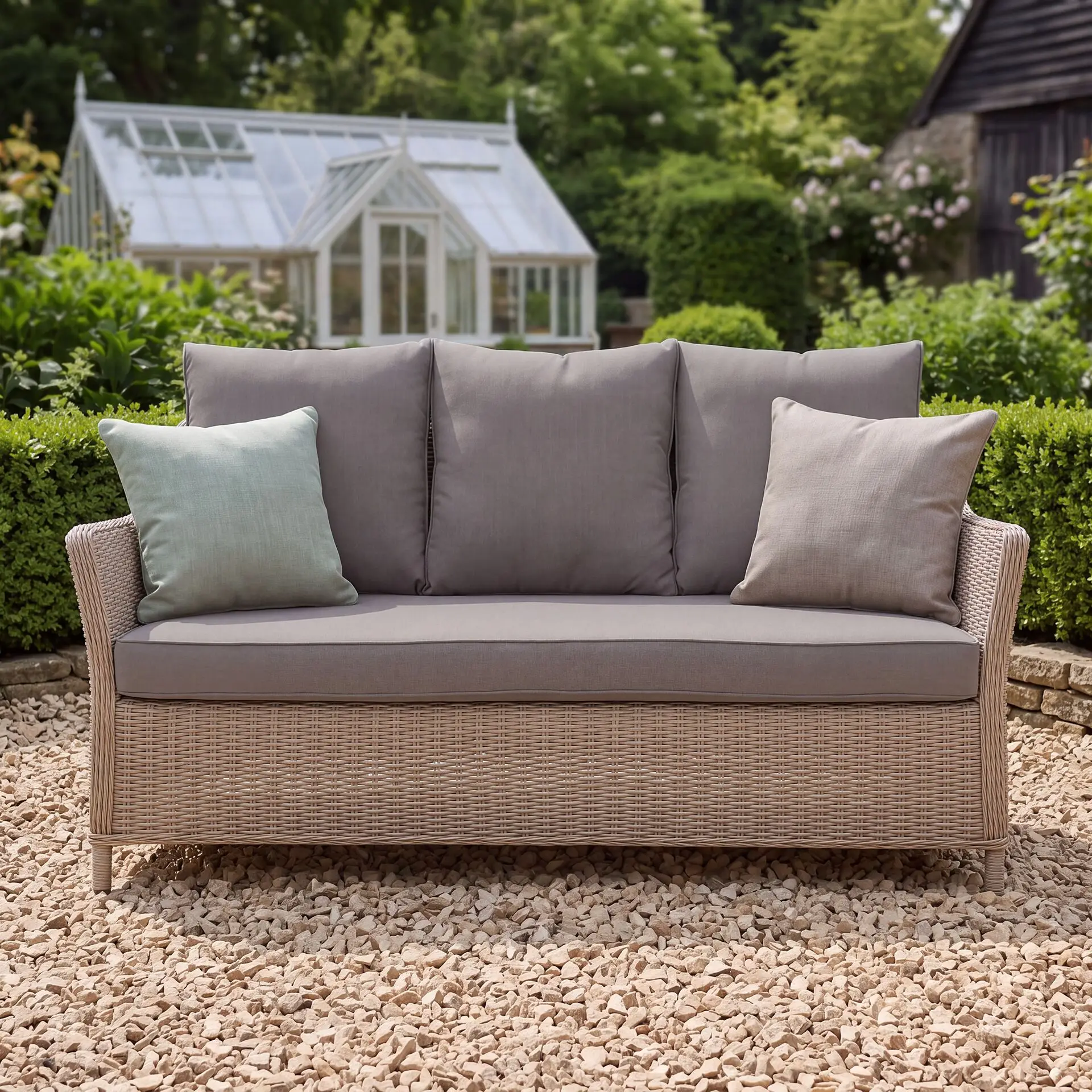 Turin 3 Seat Rattan Sofa Set - Rectangular Coffee Table