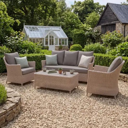 Turin 3 Seat Rattan Sofa Set - Rectangular Coffee Table Turin 3 Seat Rattan Sofa Set - Rectangular Coffee Table