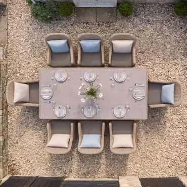 Turin 8 Seat Rectangular Rattan Dining Set