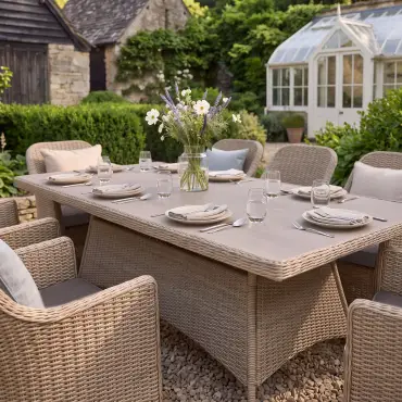 Turin 8 Seat Rectangular Rattan Dining Set
