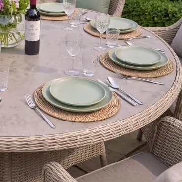 Turin 8 Seat Round Rattan Dining Set