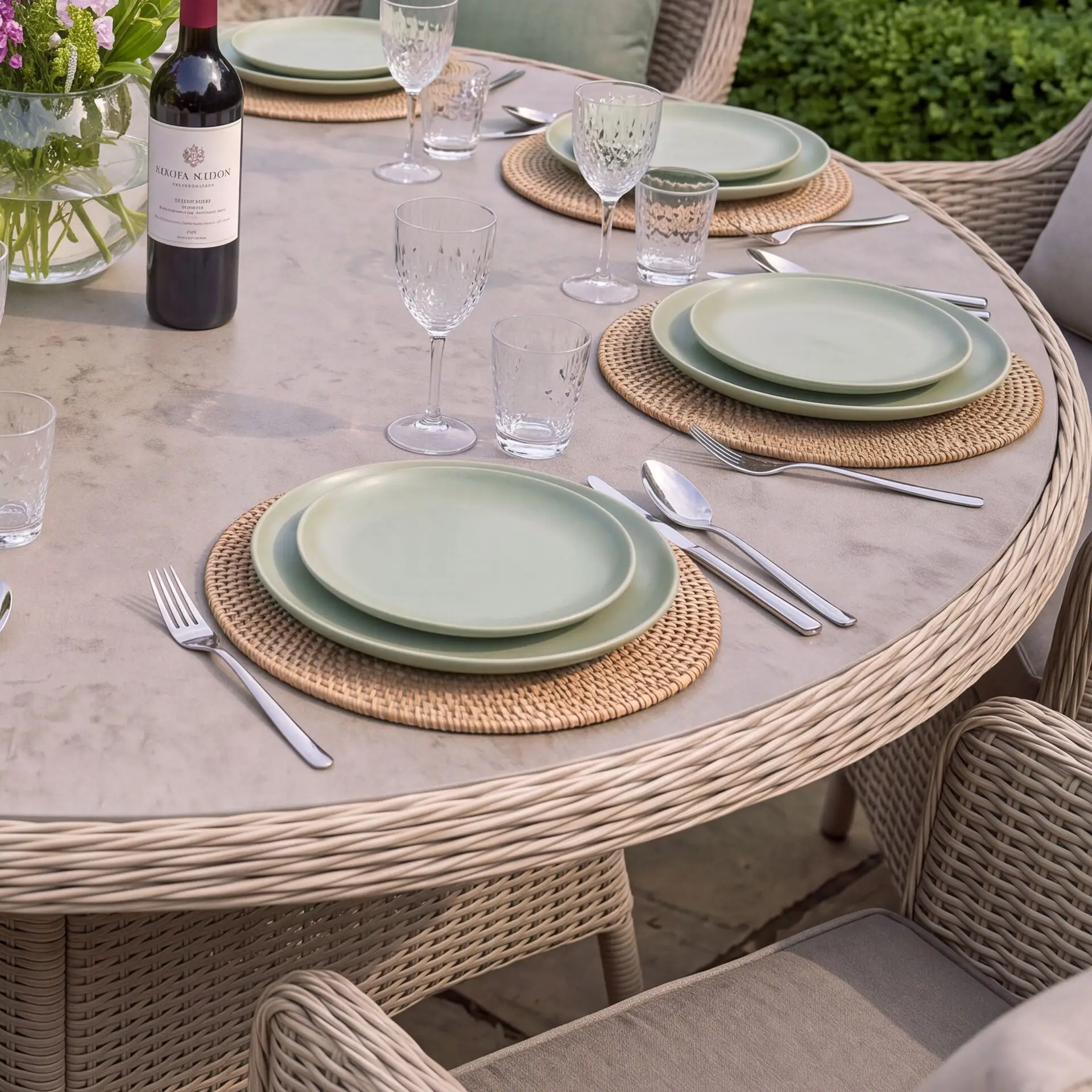 Turin 8 Seat Round Rattan Dining Set