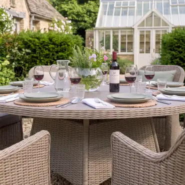 Turin 8 Seat Round Rattan Dining Set