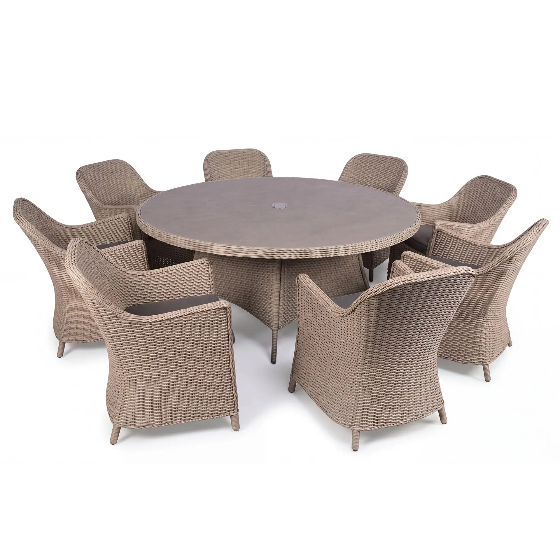 Turin 8 Seat Round Rattan Dining Set