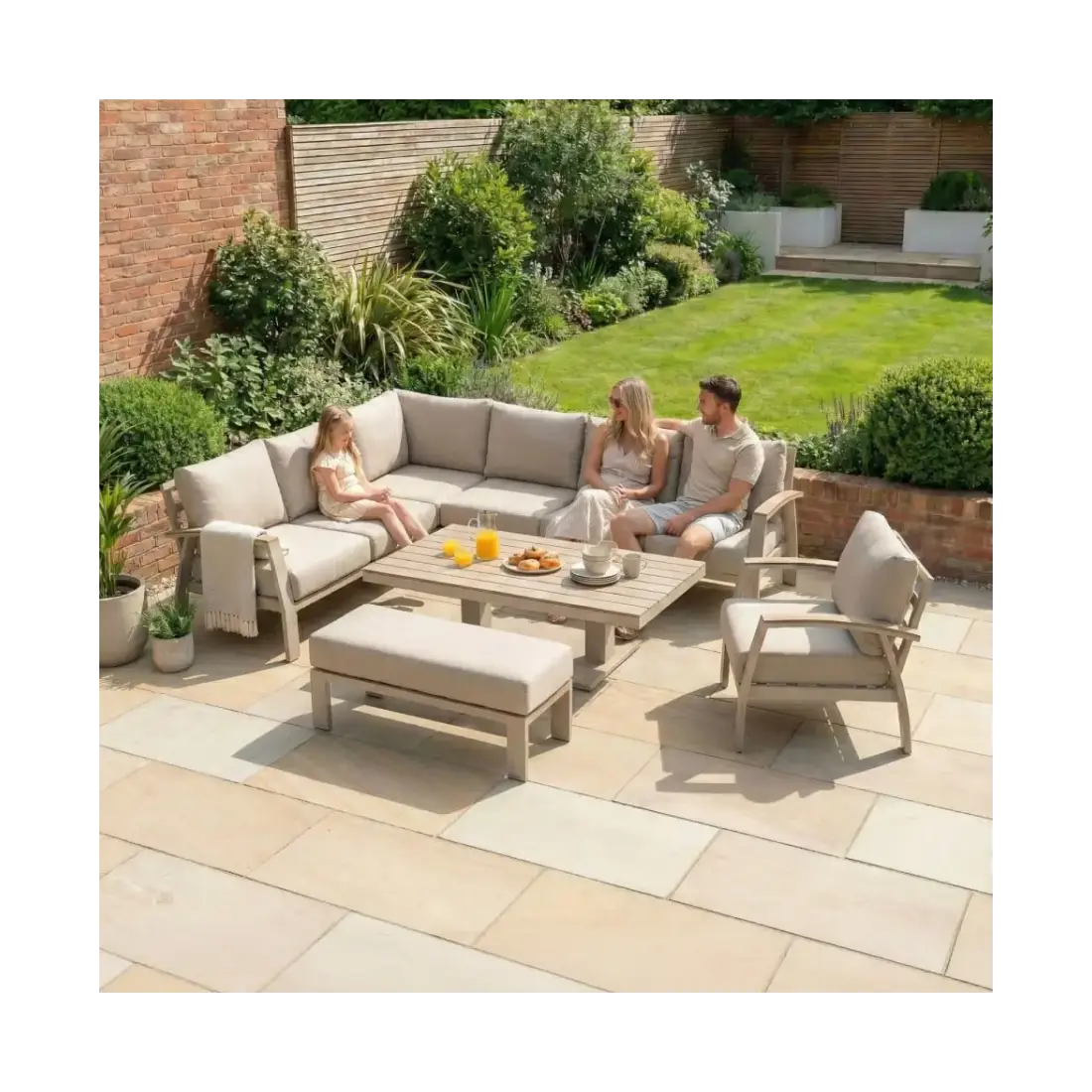 Leah Corner Dining Set Armchair & Bench - Adjustable Rising Table Leah Corner Dining Set Armchair & Bench - Adjustable Rising Table