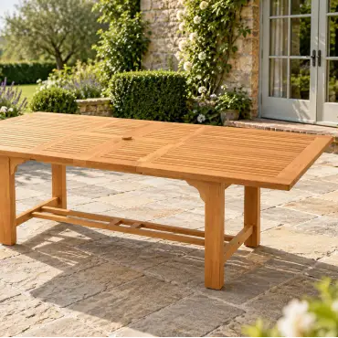 Chunky Rectangular Extending 2.4m - 3m - Teak Certified
