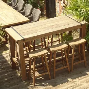 Reclaimed teak bar set outdoor garden furniture