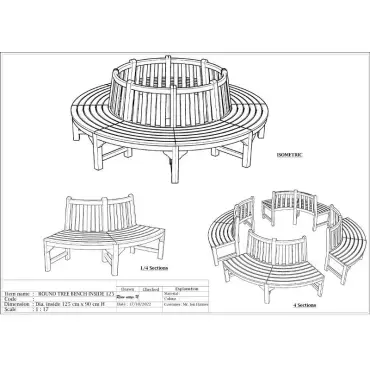 Contour tree teak bench
