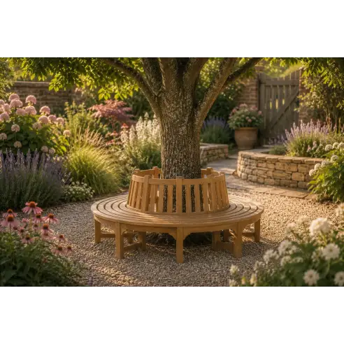 Contour tree teak bench Contour tree teak bench