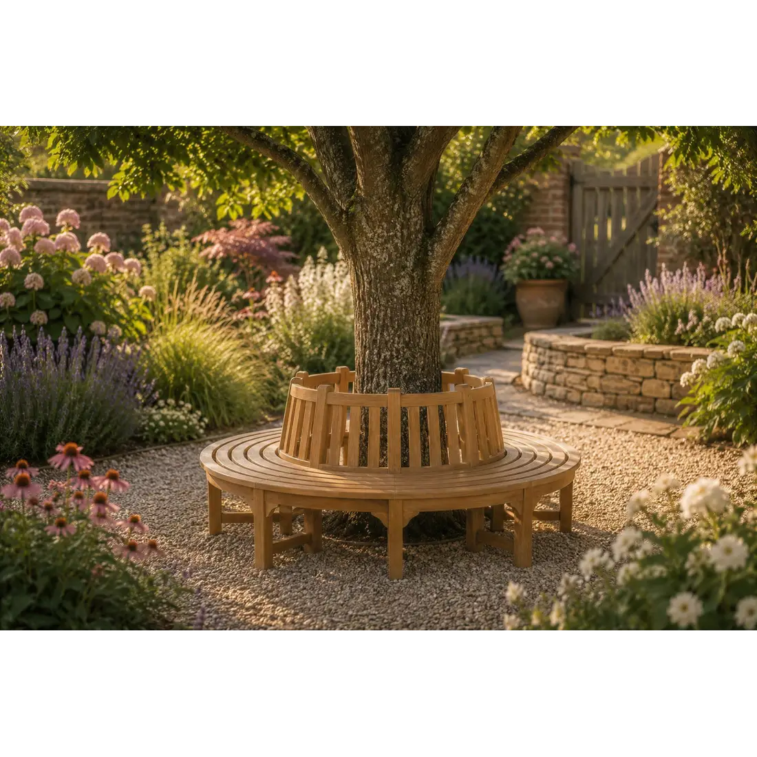 Contour tree teak bench Contour tree teak bench