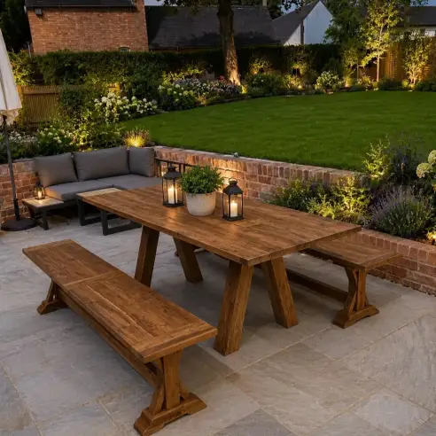 Knights Reclaimed Teak Dining Bench Set | 2m Knights Reclaimed Teak Dining Bench Set | 2m