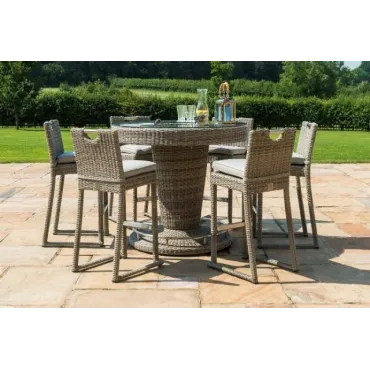 OXFORD 6 SEAT ROUND BAR SET WITH ICE BUCKET