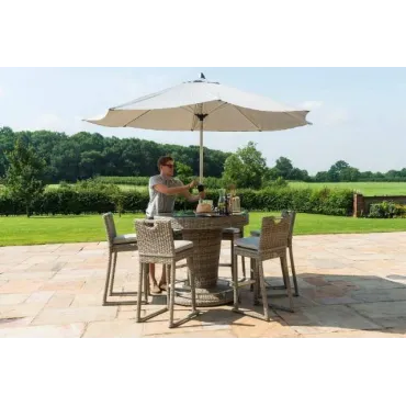 OXFORD 6 SEAT ROUND BAR SET WITH ICE BUCKET