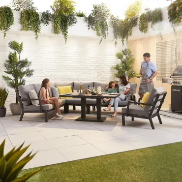 Vogue Corner Sofa Set with Rising Table & Armchair  - 2