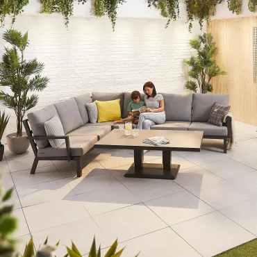 Vogue Corner Sofa Set with Rising Table  - 3