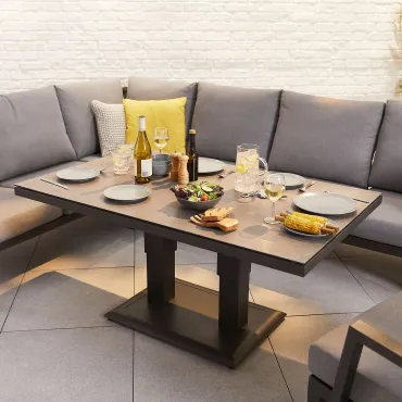 Vogue Corner Sofa Set with Rising Table  - 4