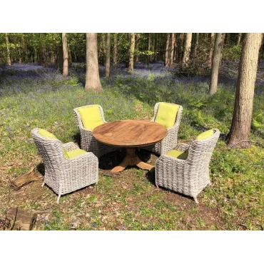 Fiji 4 Chair Teak Dining Set  - 3