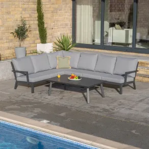 Vogue Aluminium Large Corner Aluminium Lounging Set
