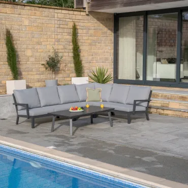 Vogue Aluminium Large Corner Aluminium Lounging Set