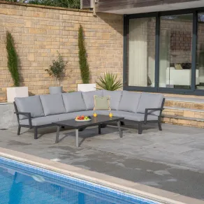 Vogue Aluminium Large Corner Aluminium Lounging Set