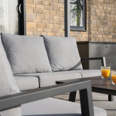 Vogue Aluminium Large Corner Aluminium Lounging Set