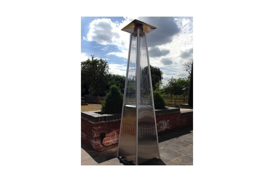 Stainless Steel Flame Gas Patio Heater & Free Weather Cover