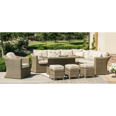 Winchester Deluxe Large Corner Dining Set - With Rising Table & Armchair  - 5