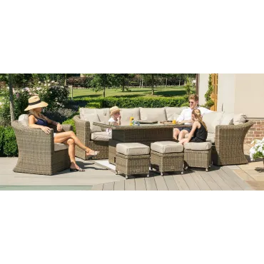 Winchester Deluxe Large Corner Dining Set - With Rising Table & Armchair  - 6