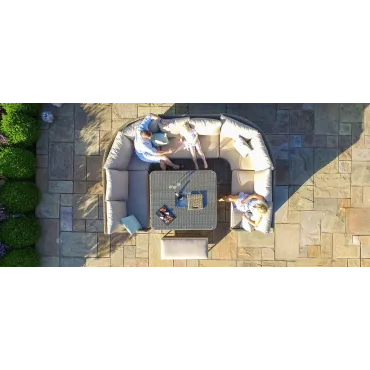 Winchester Royal U Shaped Sofa Set - With Rising Table  - 9