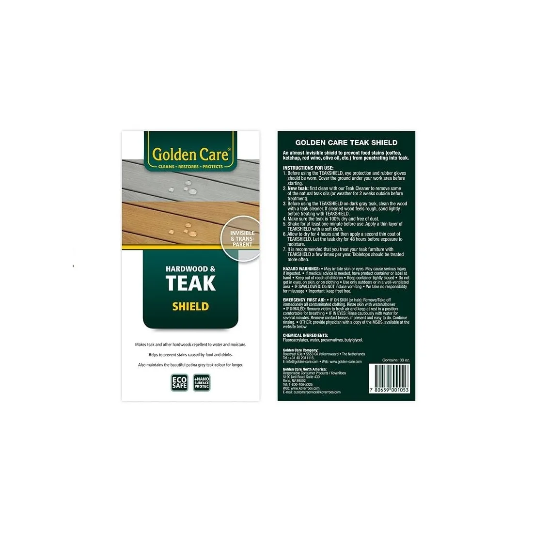 Teak Accessories Golden care - Invisible woodshield Teak Accessories Golden care - Invisible woodshield