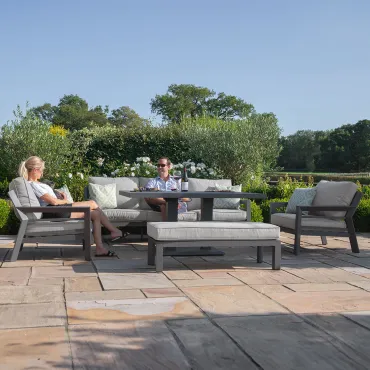 New York 3 Seat Sofa Aluminium Sofa Set - Rising Table & Bench