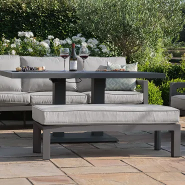 New York 3 Seat Sofa Aluminium Sofa Set - Rising Table & Bench