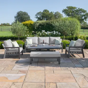 New York 3 Seat Sofa Aluminium Sofa Set - Rising Table & Bench