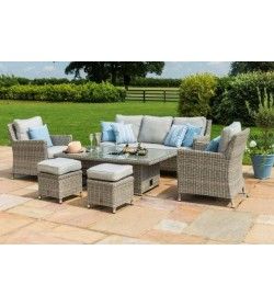 OXFORD SOFA DINING SET WITH ICE BUCKET & RISING TABLE