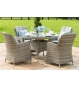 OXFORD 4 SEAT ROUND DINING SET WITH VENICE CHAIRS