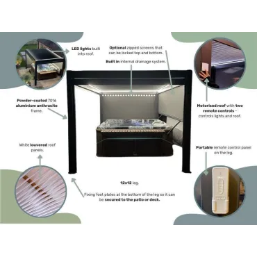 Eclipse 3 X 3m LED Motorised Pergola | Free Standing