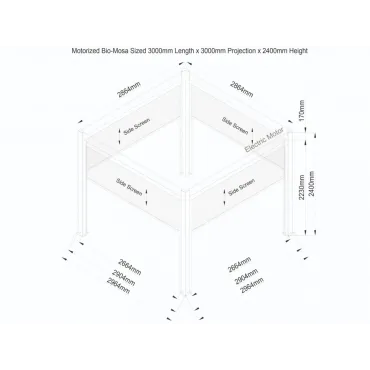 Eclipse 3 X 3m LED Motorised Pergola | Free Standing