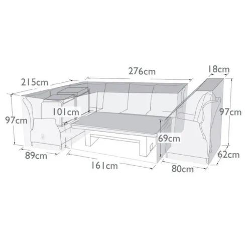 Cotswold Reclining Corner Dining Set - Winter Cover  - 3